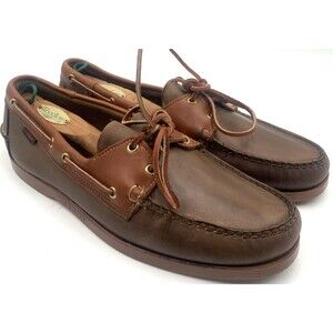 Sebago Docksides Portland Spinnaker Mens Size 12M Boat Shoes 2 Tone Brown 2 Eye